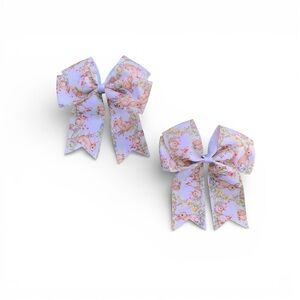 Spring Hairstyles Lavender Easter Bunny Print Hair Bows Kids accessories Set